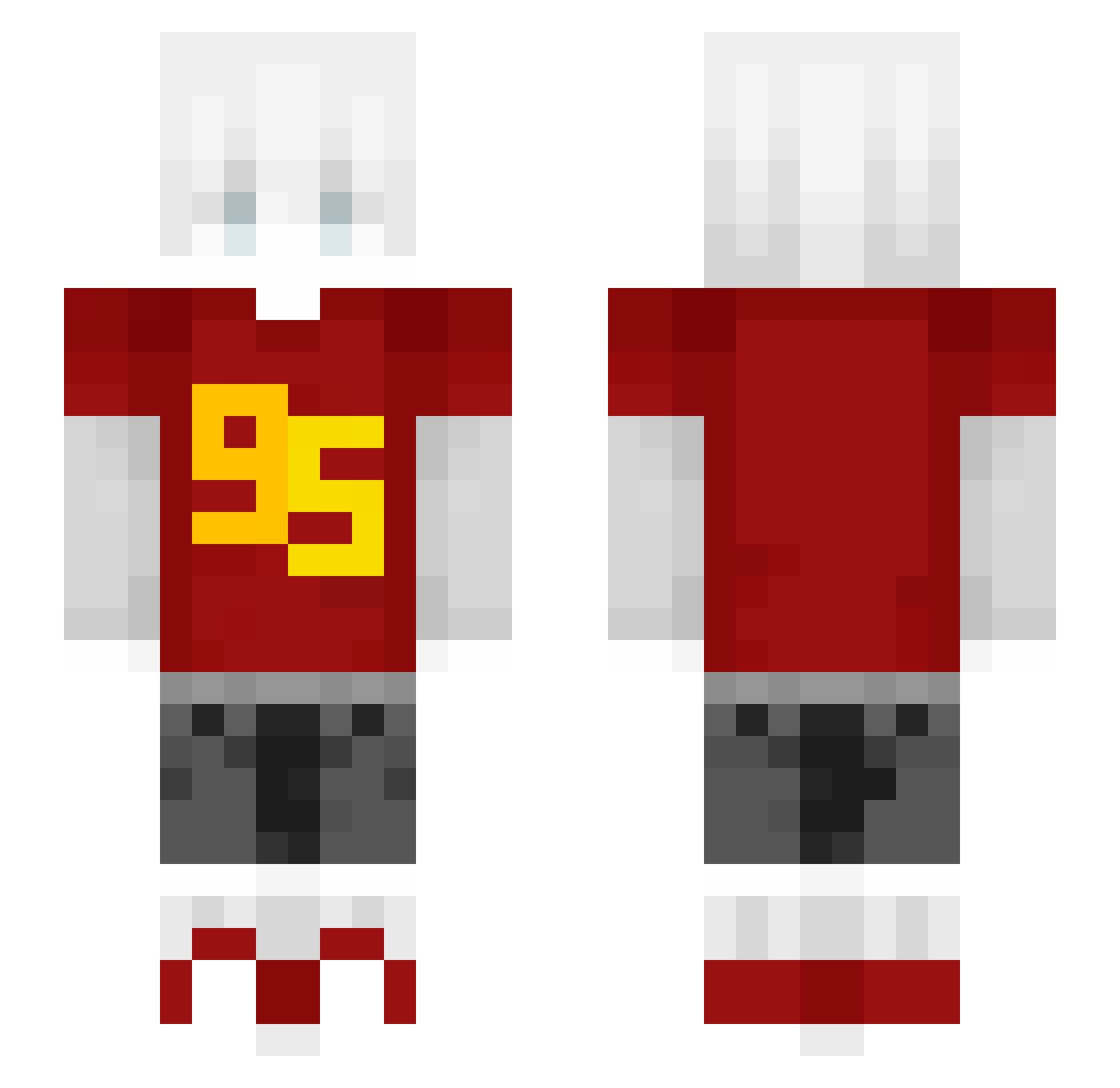 jajael Minecraft skin, front and back view
