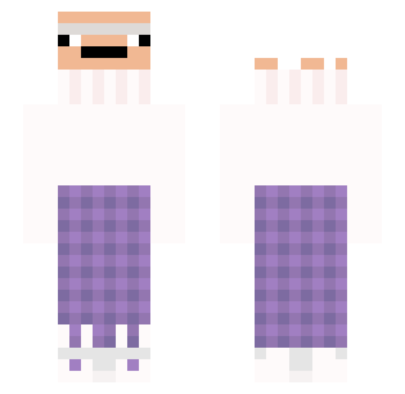 izybee Minecraft skin, front and back view