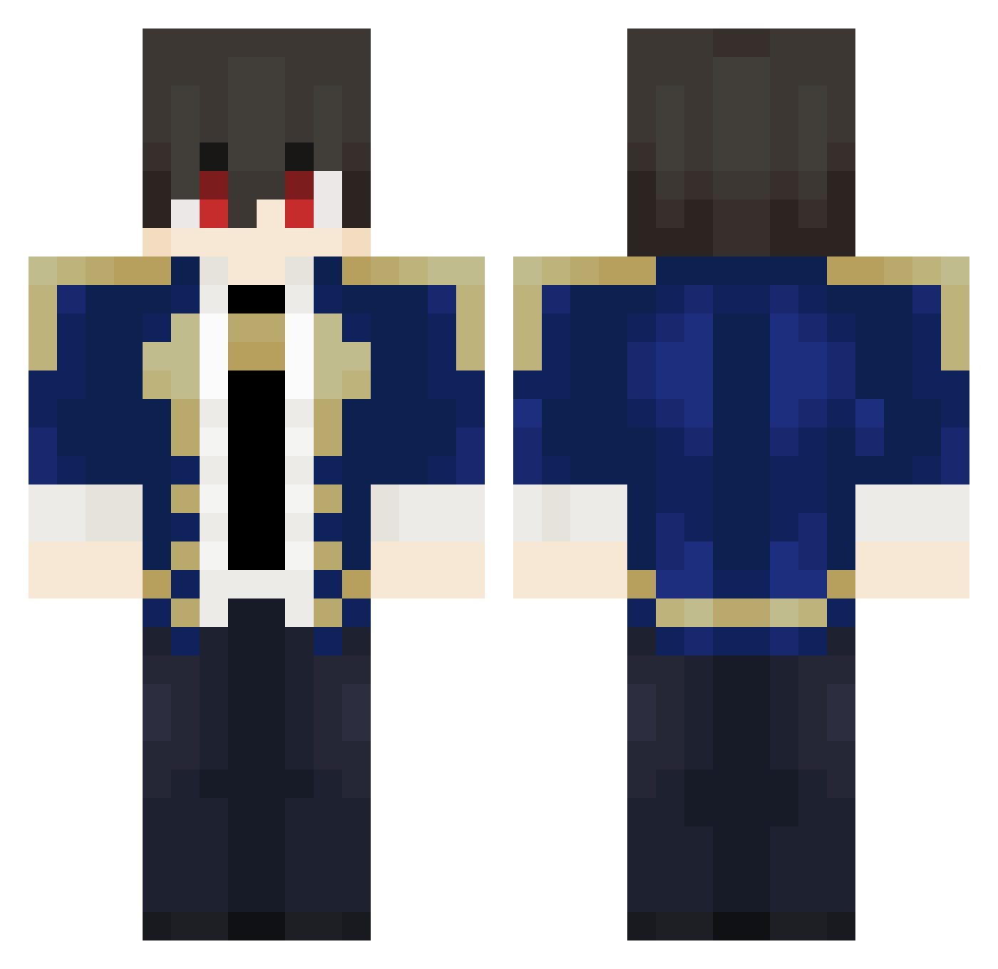 Xsfen1 Minecraft skin, front and back view