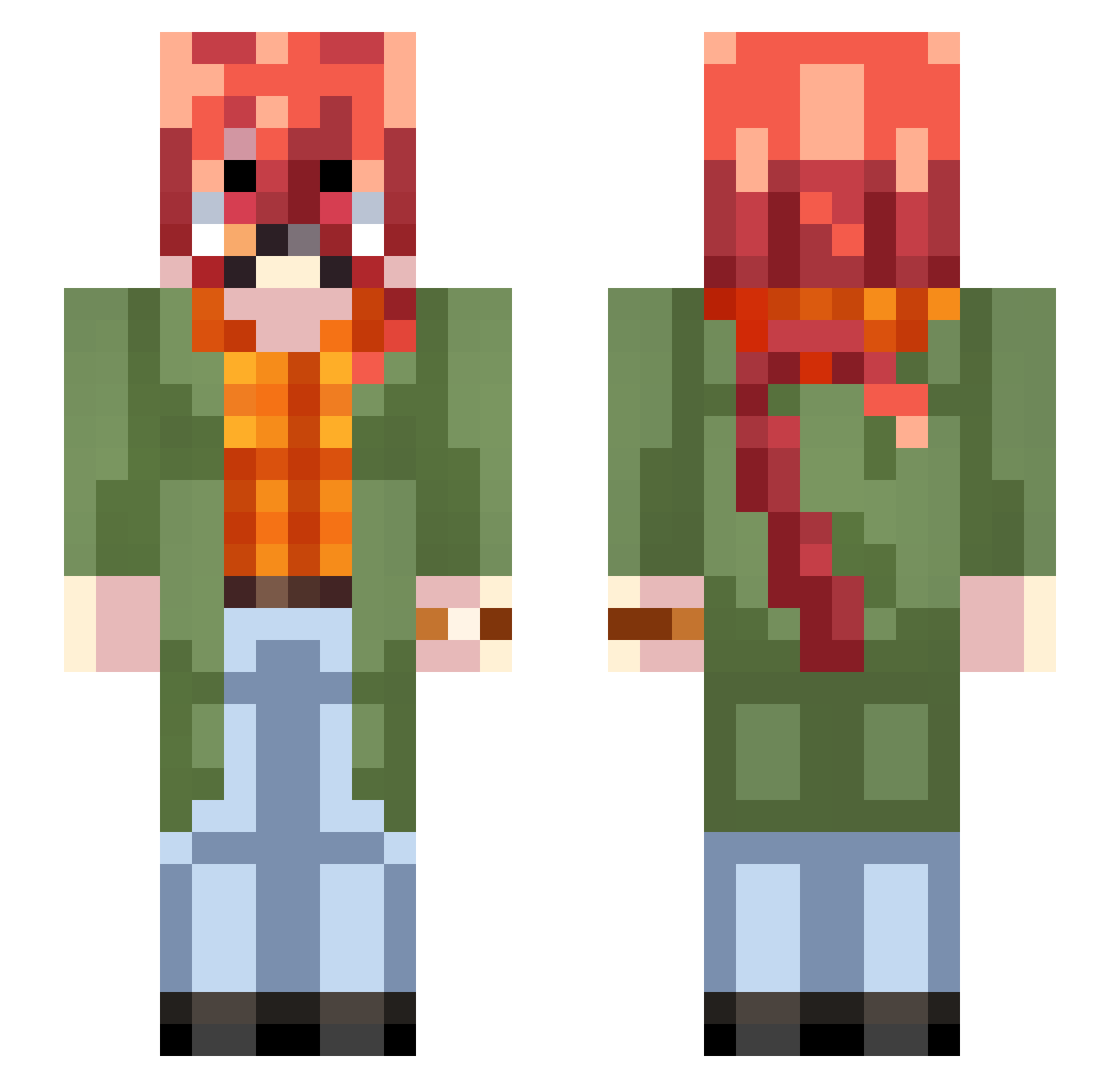 wybielacz Minecraft skin, front and back view