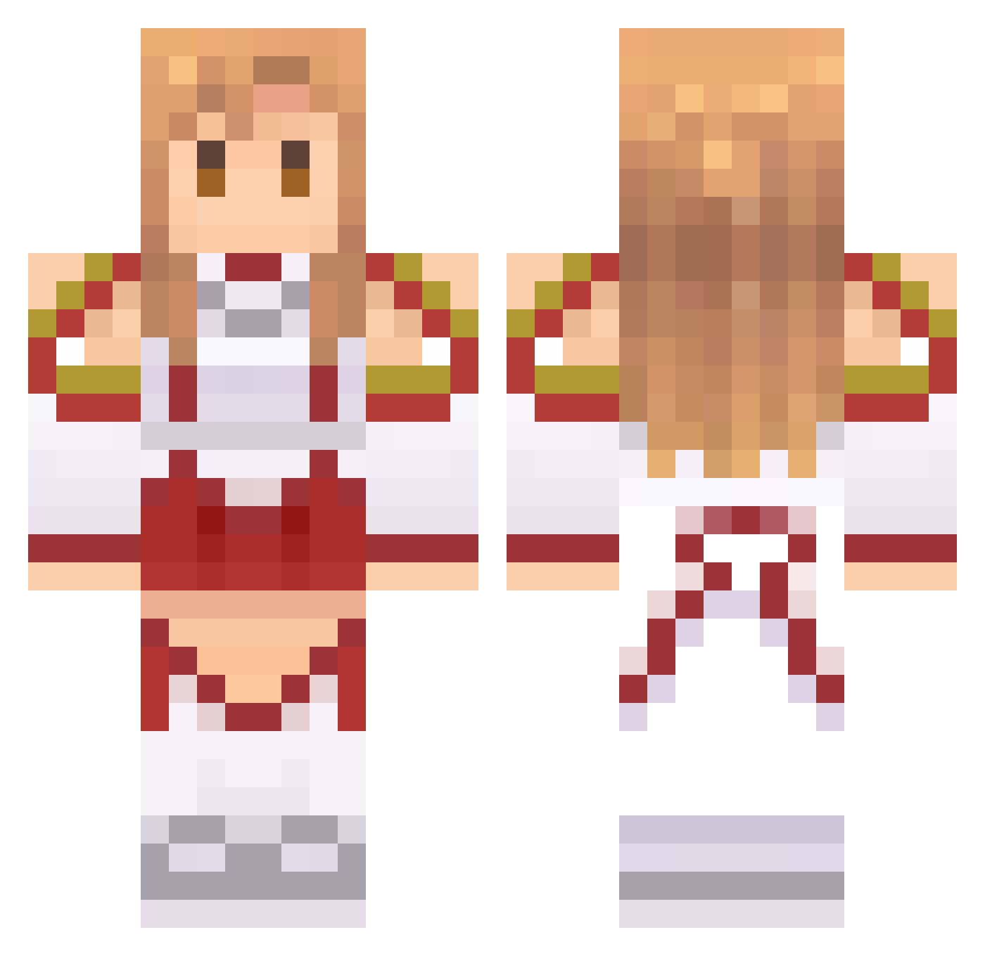 Cocco Minecraft skin, front and back view