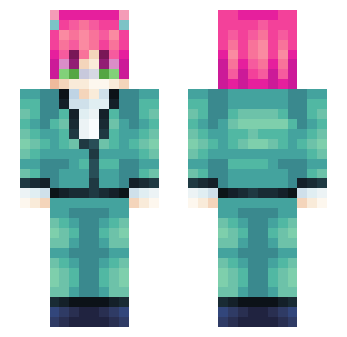 jakubek Minecraft skin, front and back view