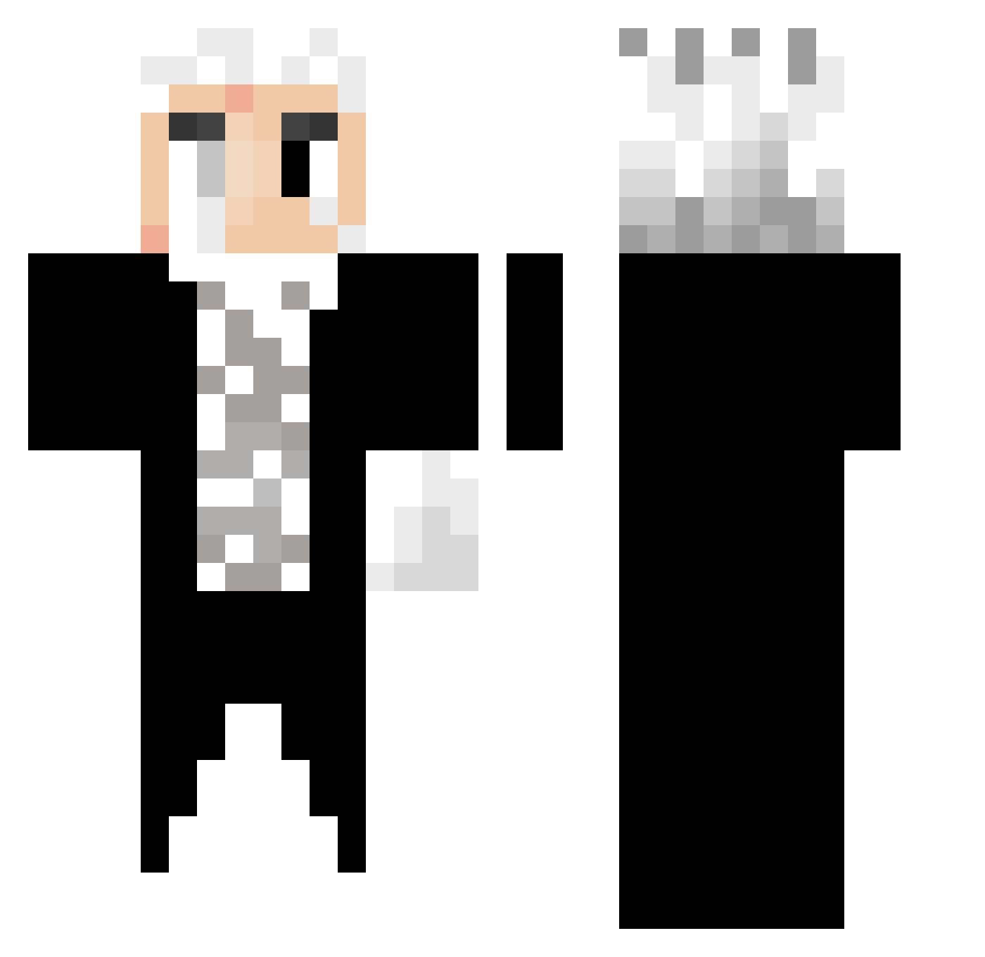 G0QX Minecraft skin, front and back view