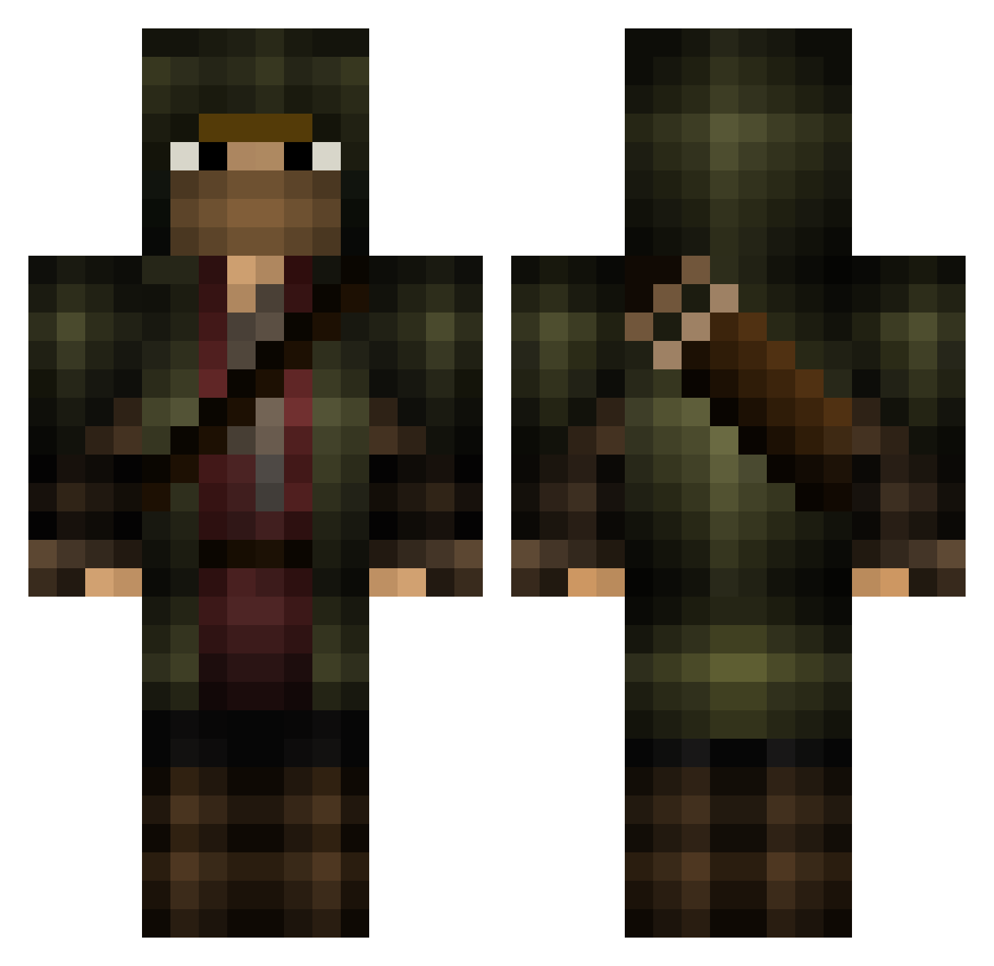 Qanat Minecraft skin, front and back view