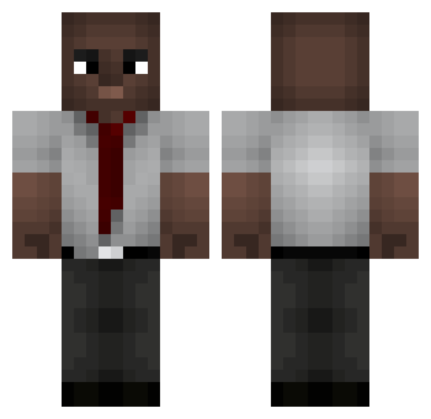 Valdemarzbar Minecraft skin, front and back view