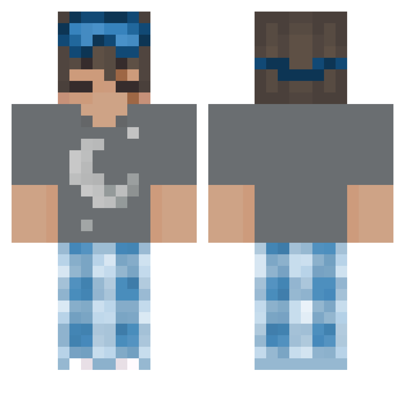 CReender123 Minecraft skin, front and back view