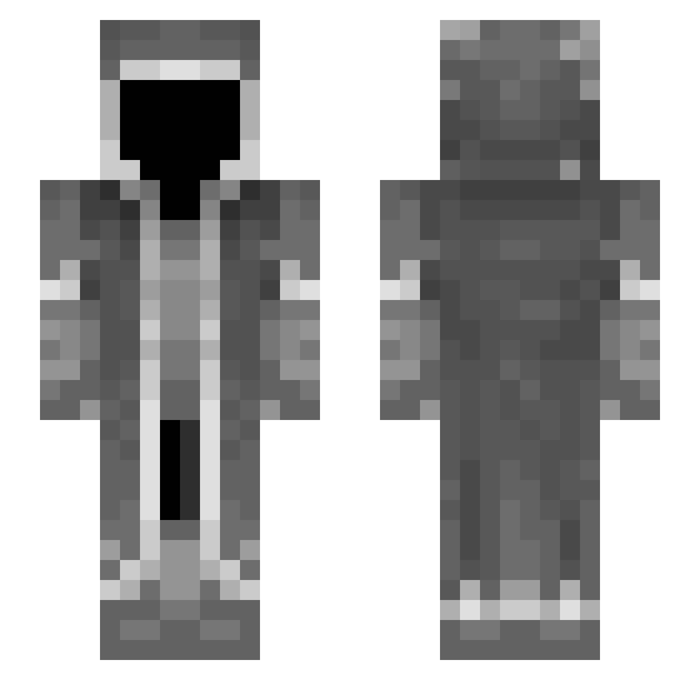 NotBluenex Minecraft skin, front and back view