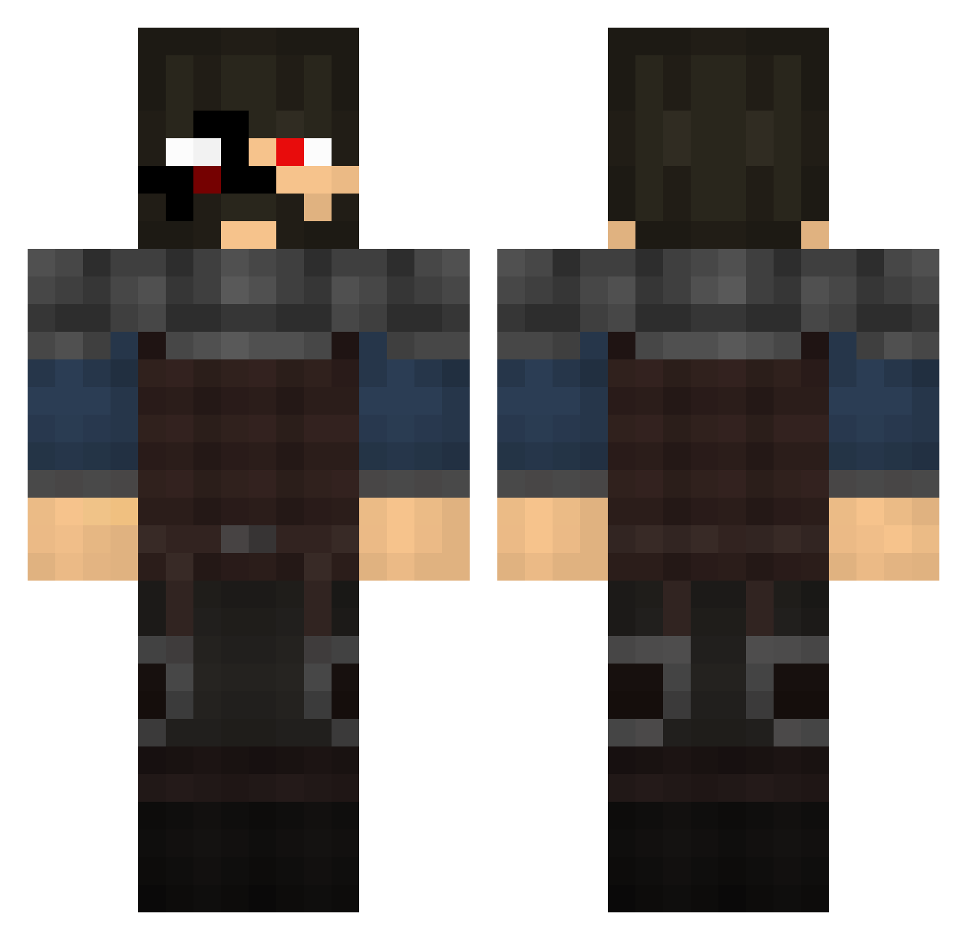 trammo Minecraft skin, front and back view