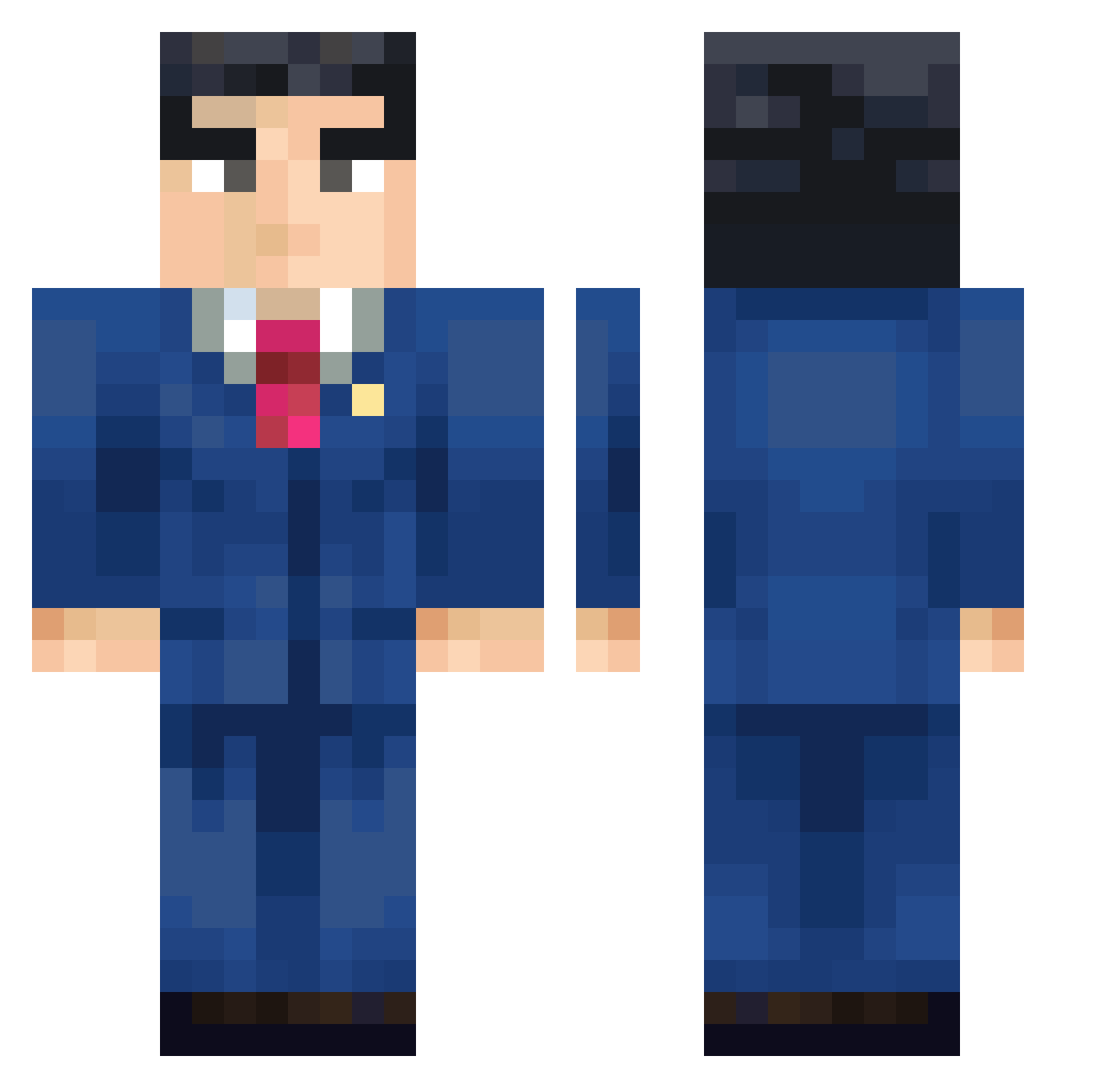 Ltrain_13 Minecraft skin, front and back view