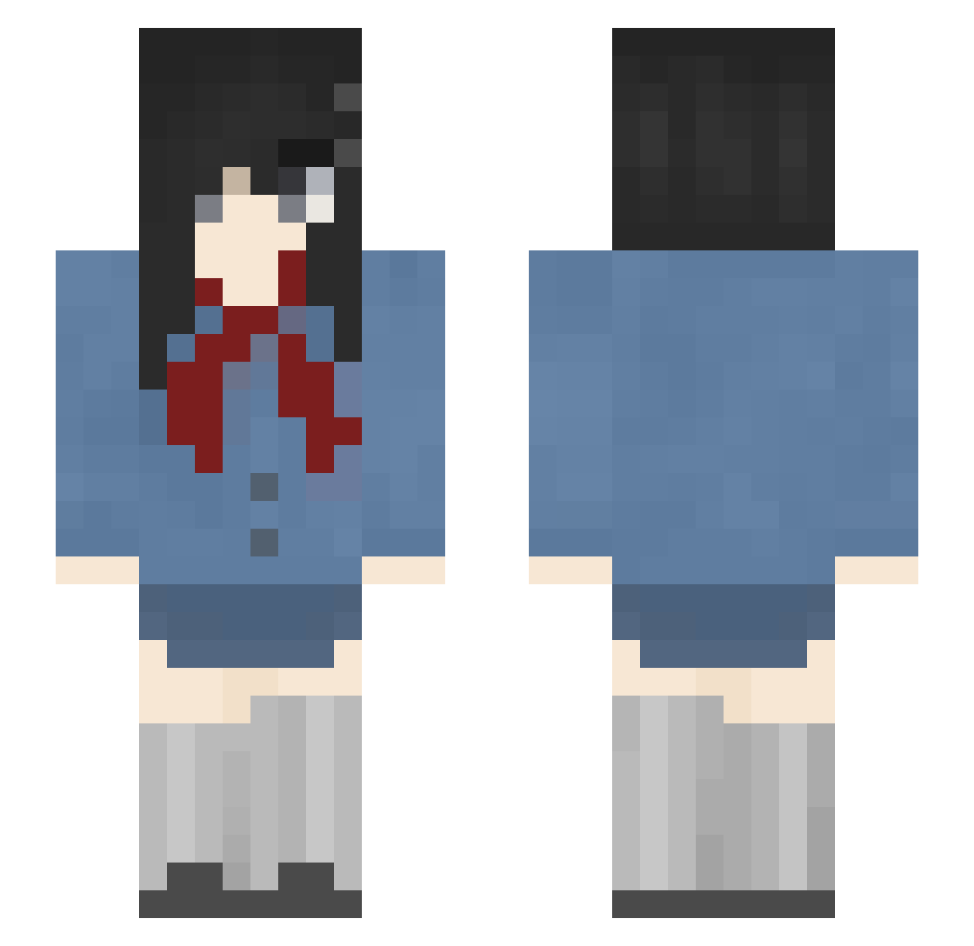 MeowMeowMeowMeow Minecraft skin, front and back view