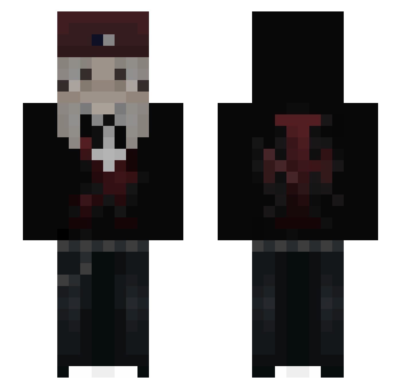 gacuwa Minecraft skin, front and back view
