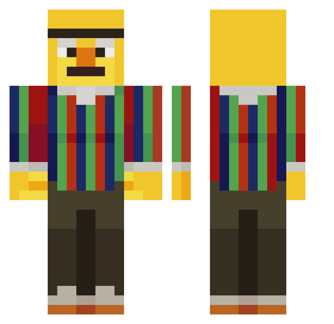 Ceyx24 Minecraft skin, front and back view