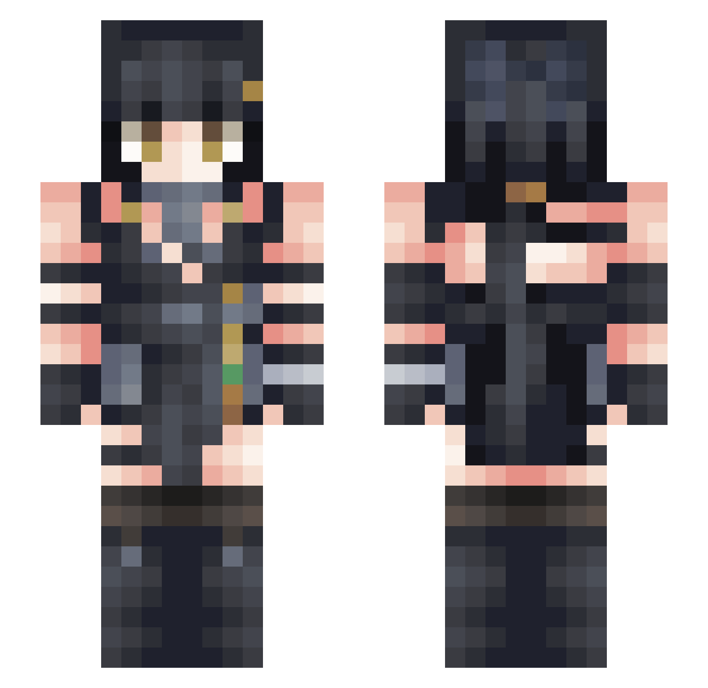 Monster_hampongE Minecraft skin, front and back view