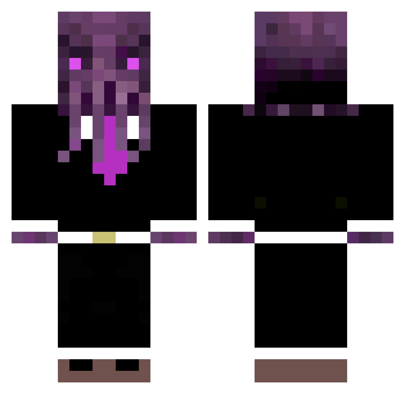 Tiens Minecraft skin, front and back view