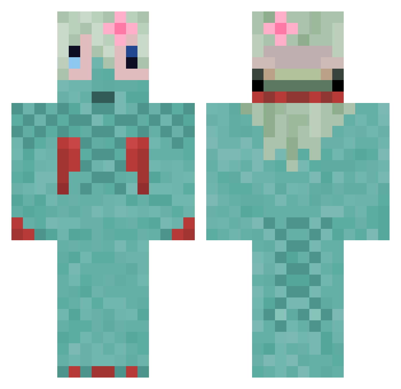 _PButt Minecraft skin, front and back view