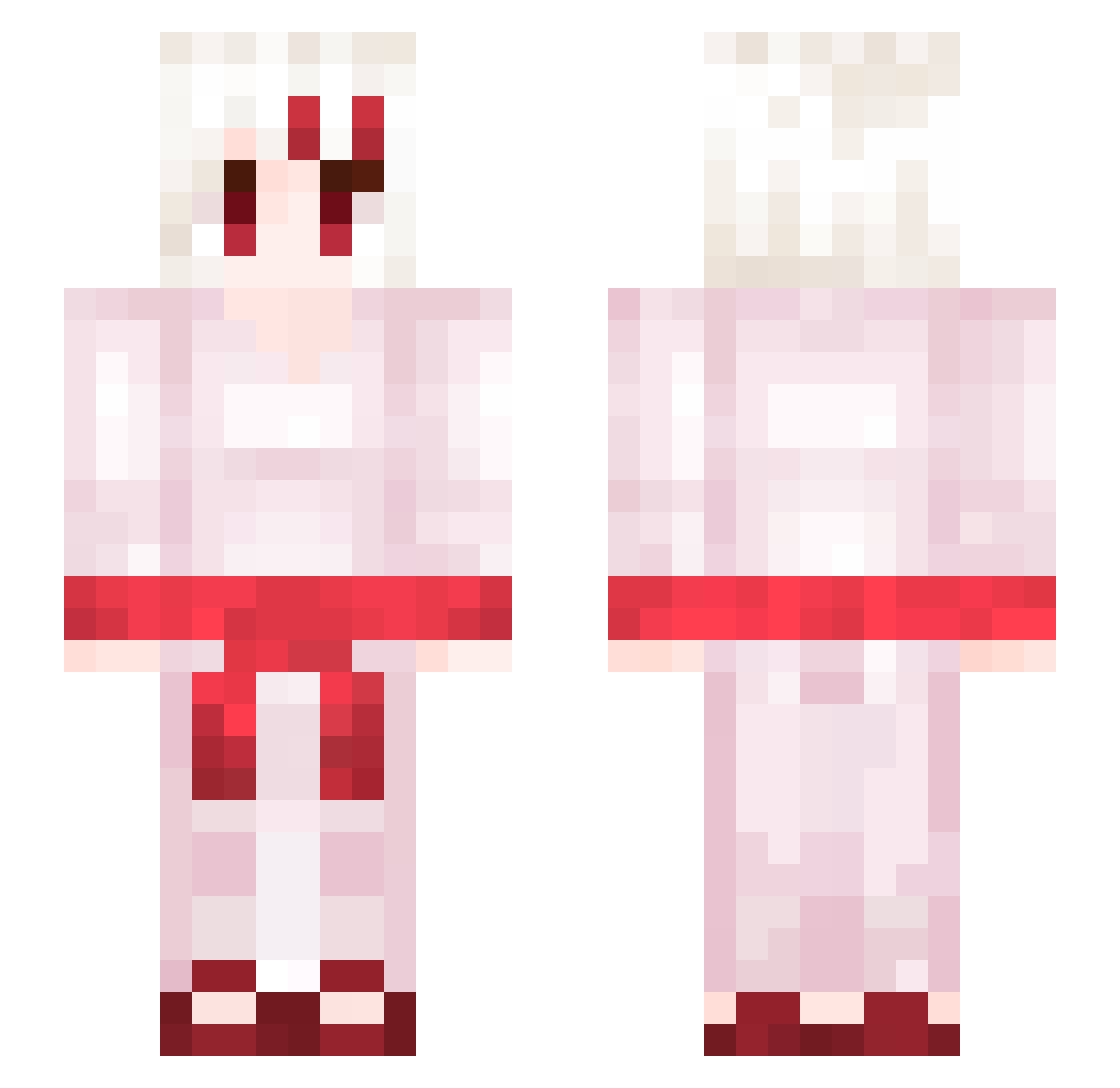 zFreeZi Minecraft skin, front and back view