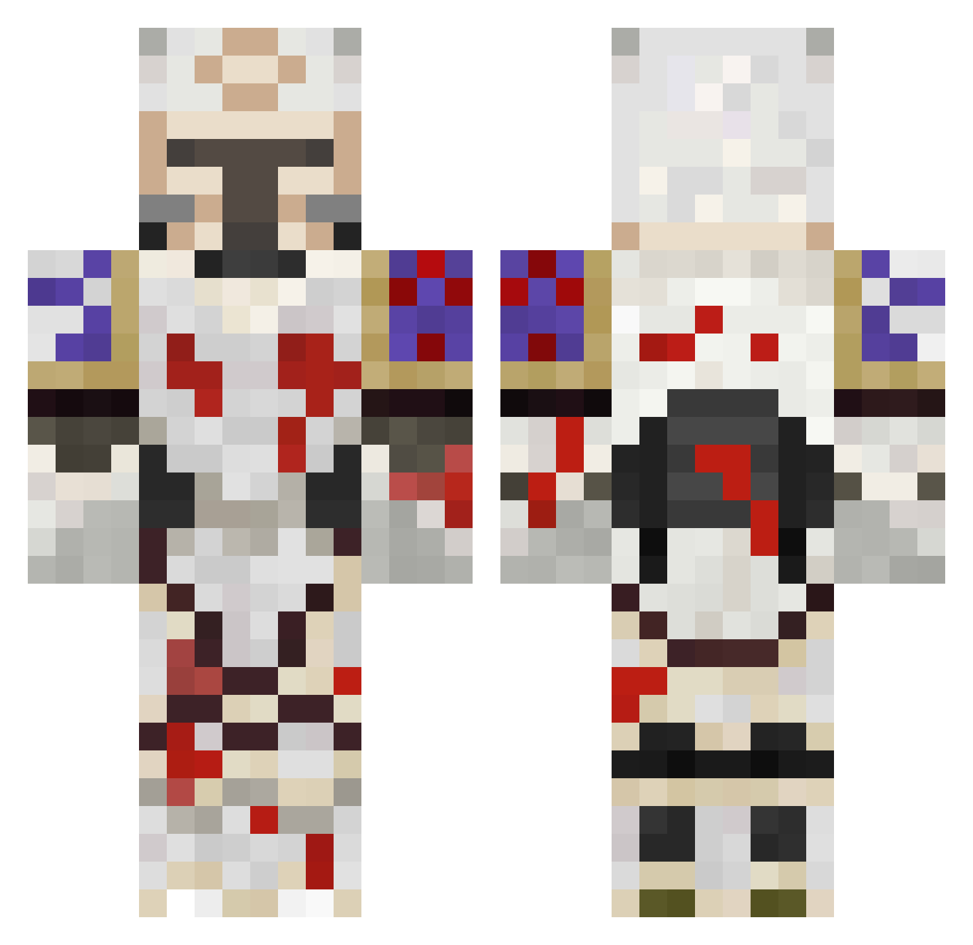 Notsowxles Minecraft skin, front and back view