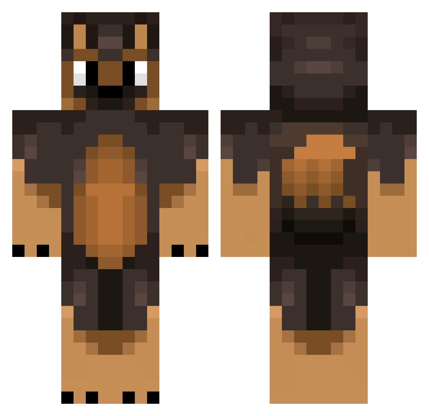 plantypossum Minecraft skin, front and back view