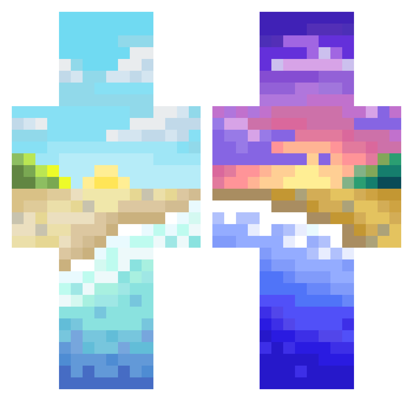BallsMcDongLong Minecraft skin, front and back view