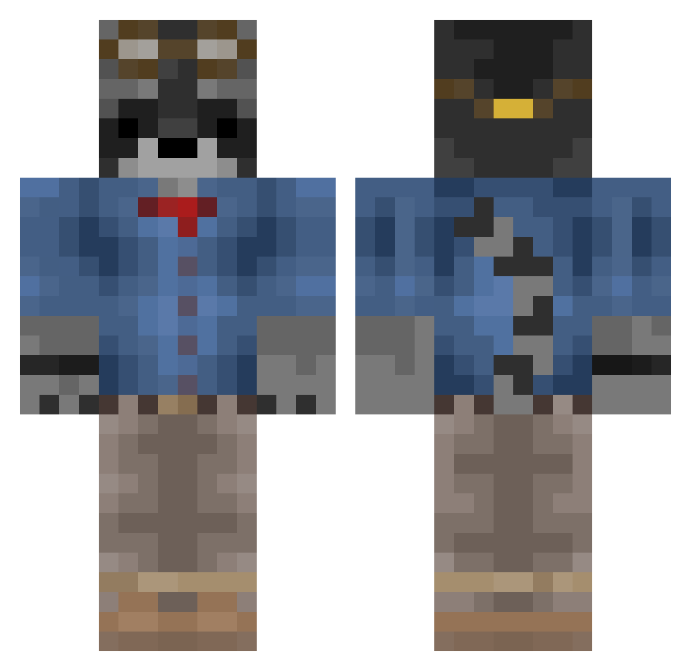 Dim_The_Crack0on Minecraft skin, front and back view