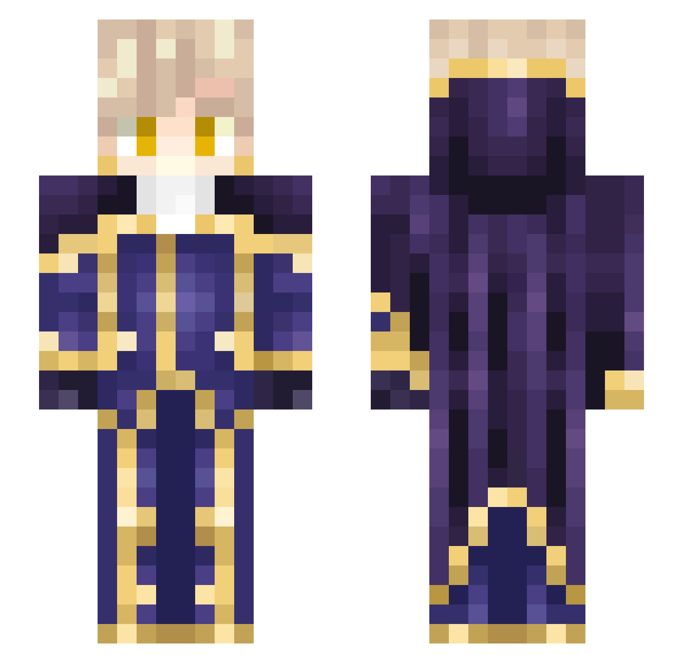 PrinceNaemon11 Minecraft skin, front and back view