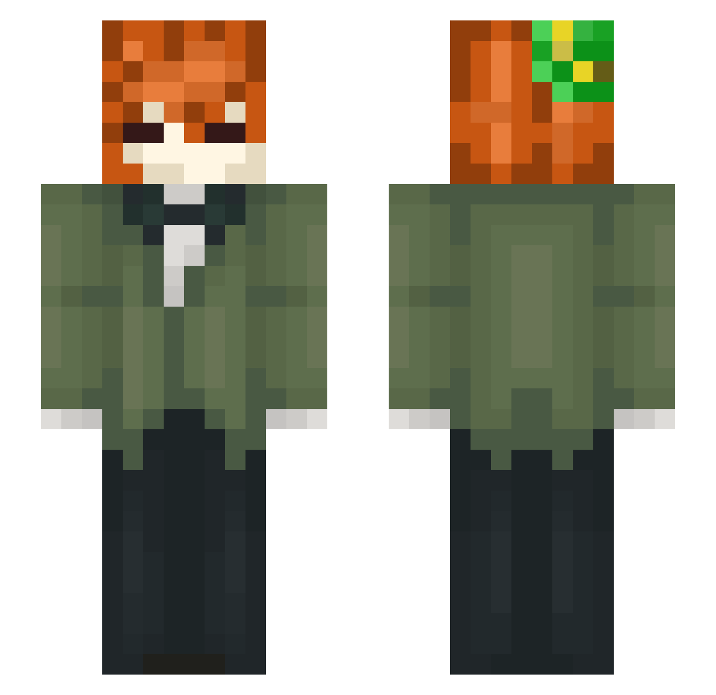 4BigBoss Minecraft skin, front and back view