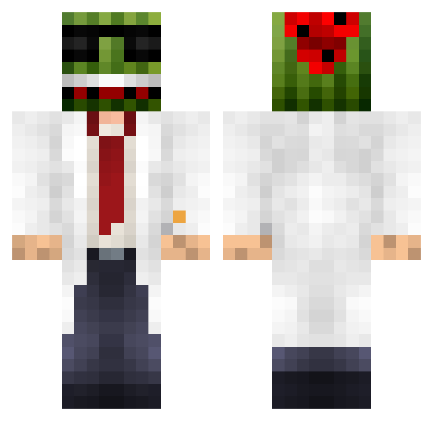 Satisfaction Minecraft skin, front and back view