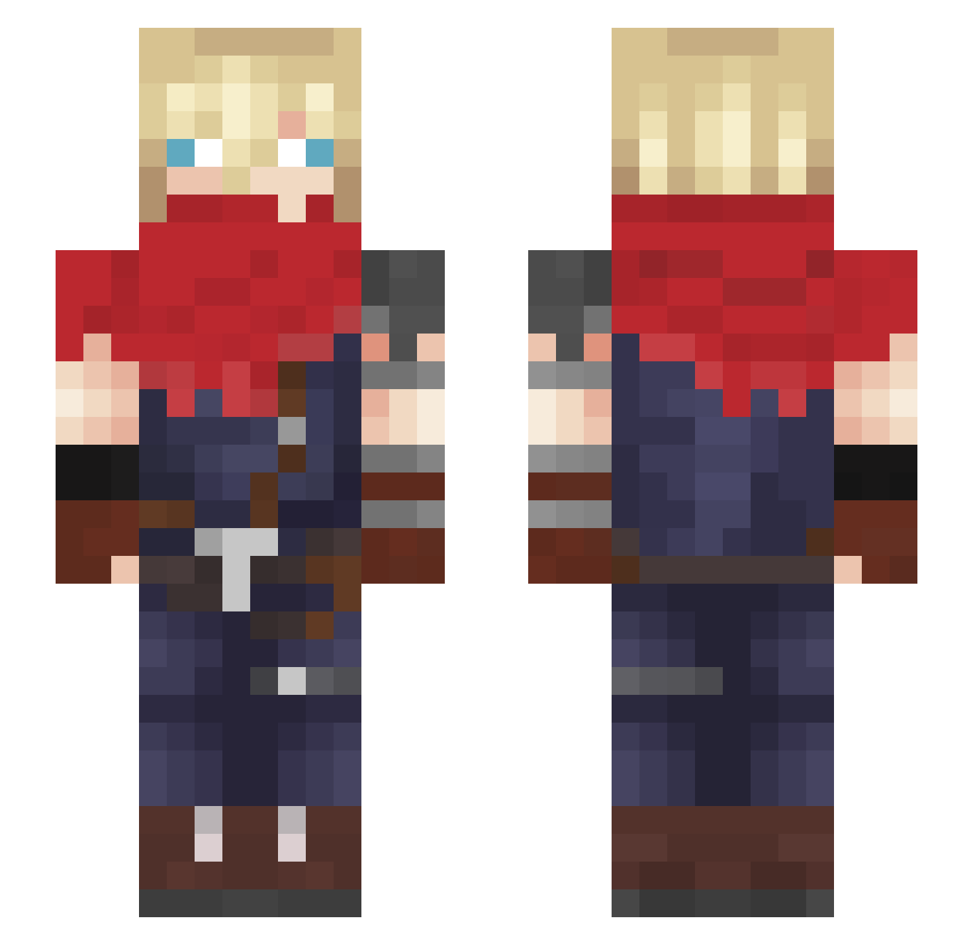 oedk Minecraft skin, front and back view