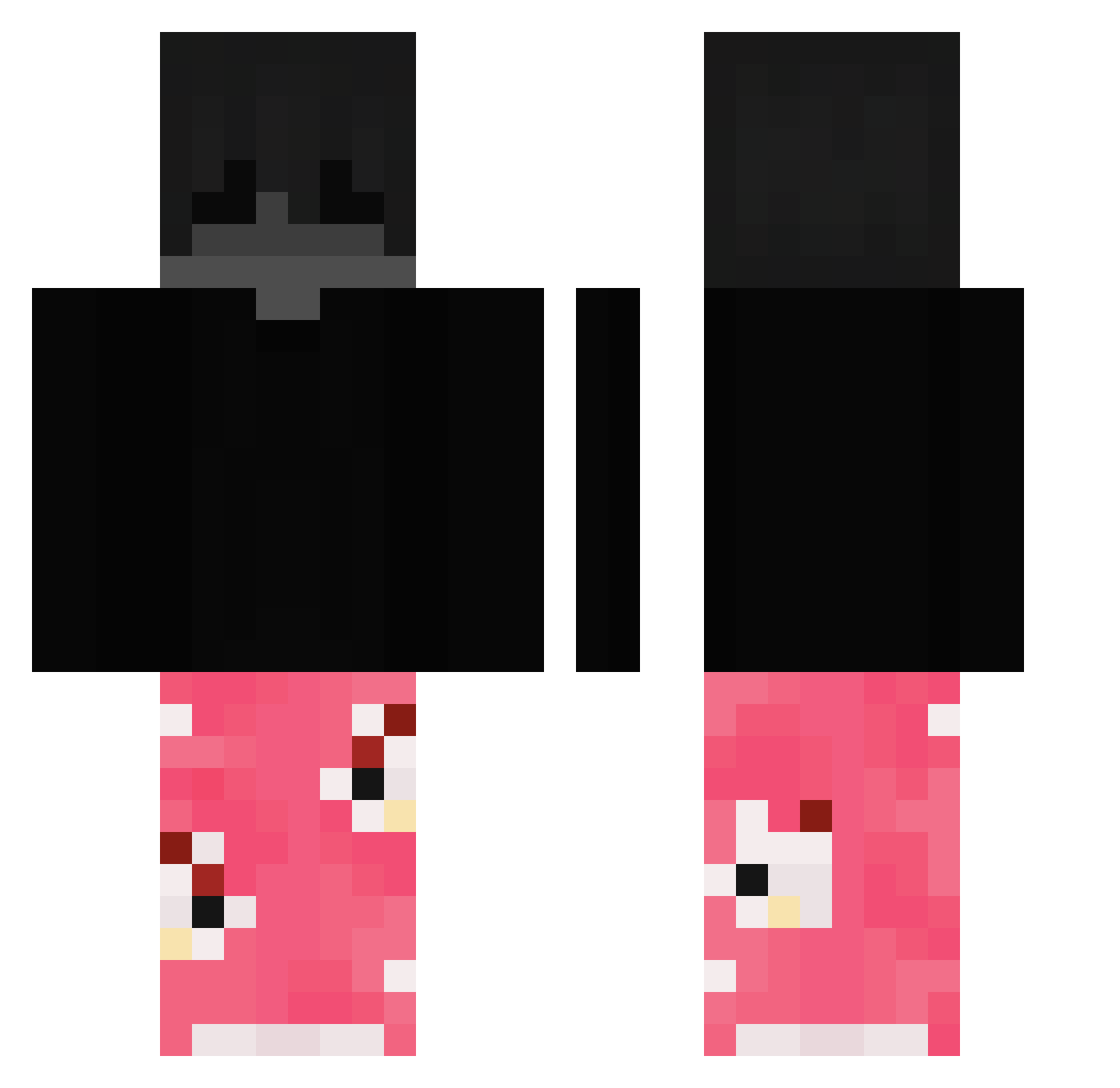 mirax07 Minecraft skin, front and back view