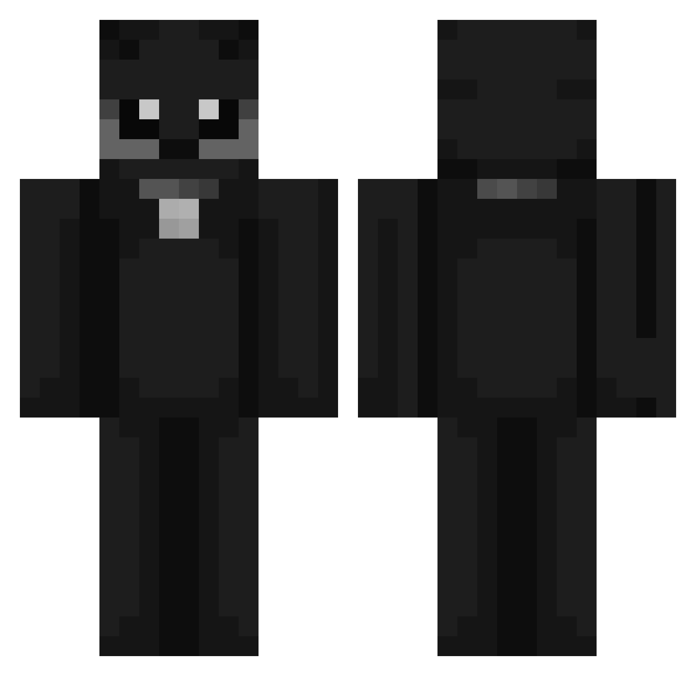 devity_ Minecraft skin, front and back view
