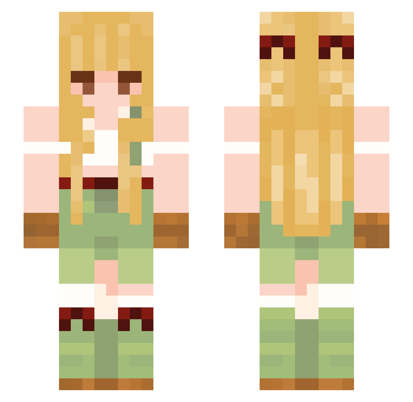 Vinya_Lee Minecraft skin, front and back view