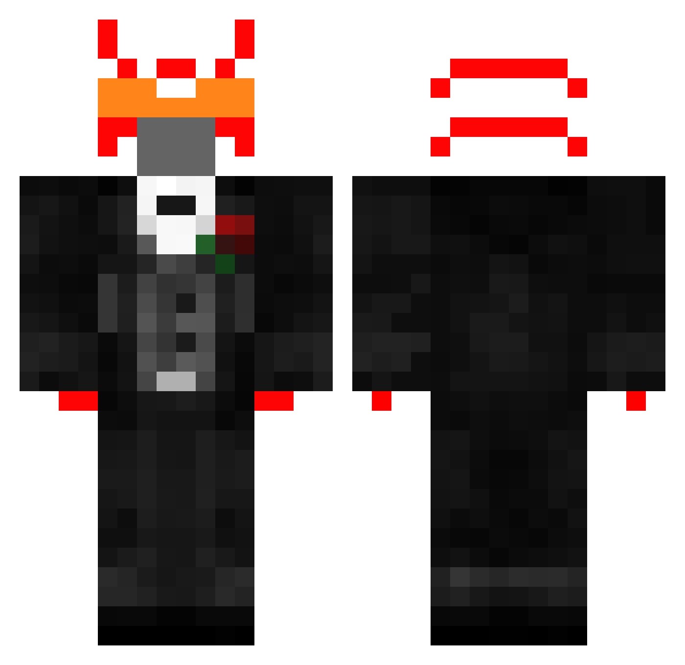 CapitanBober Minecraft skin, front and back view