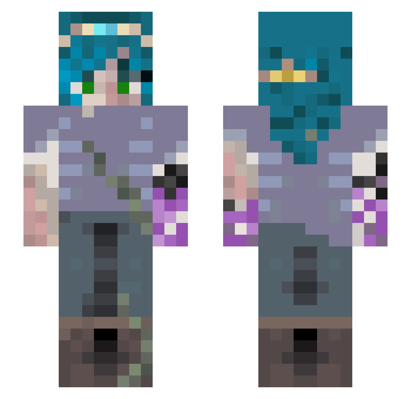 AxelBlade__ Minecraft skin, front and back view