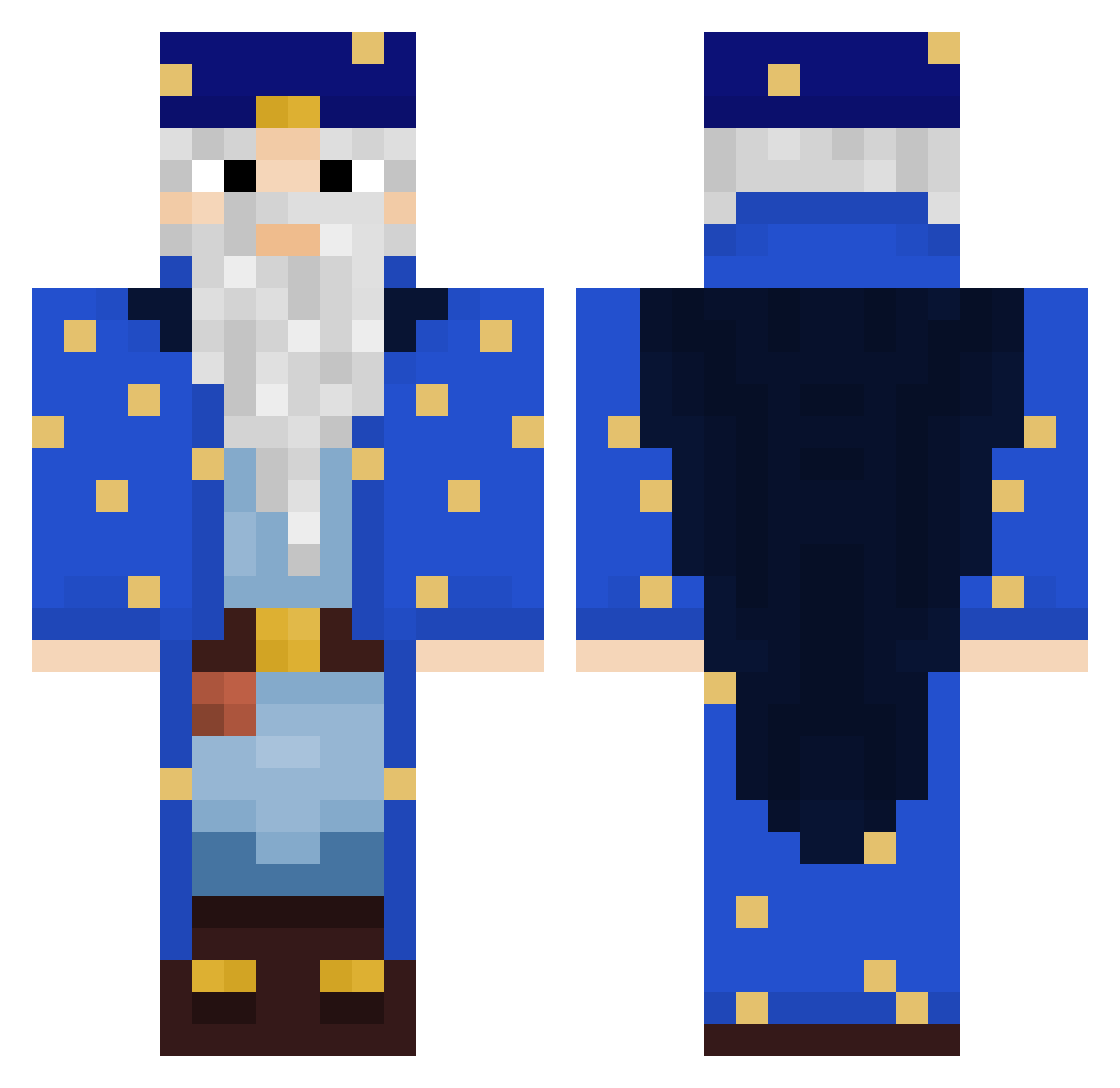 JackHass34 Minecraft skin, front and back view