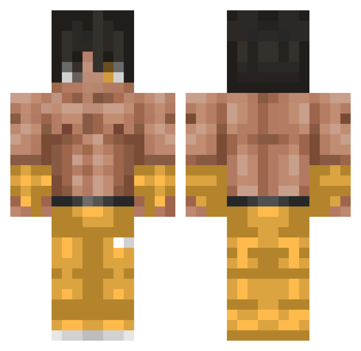 TheDemonFrager Minecraft skin, front and back view