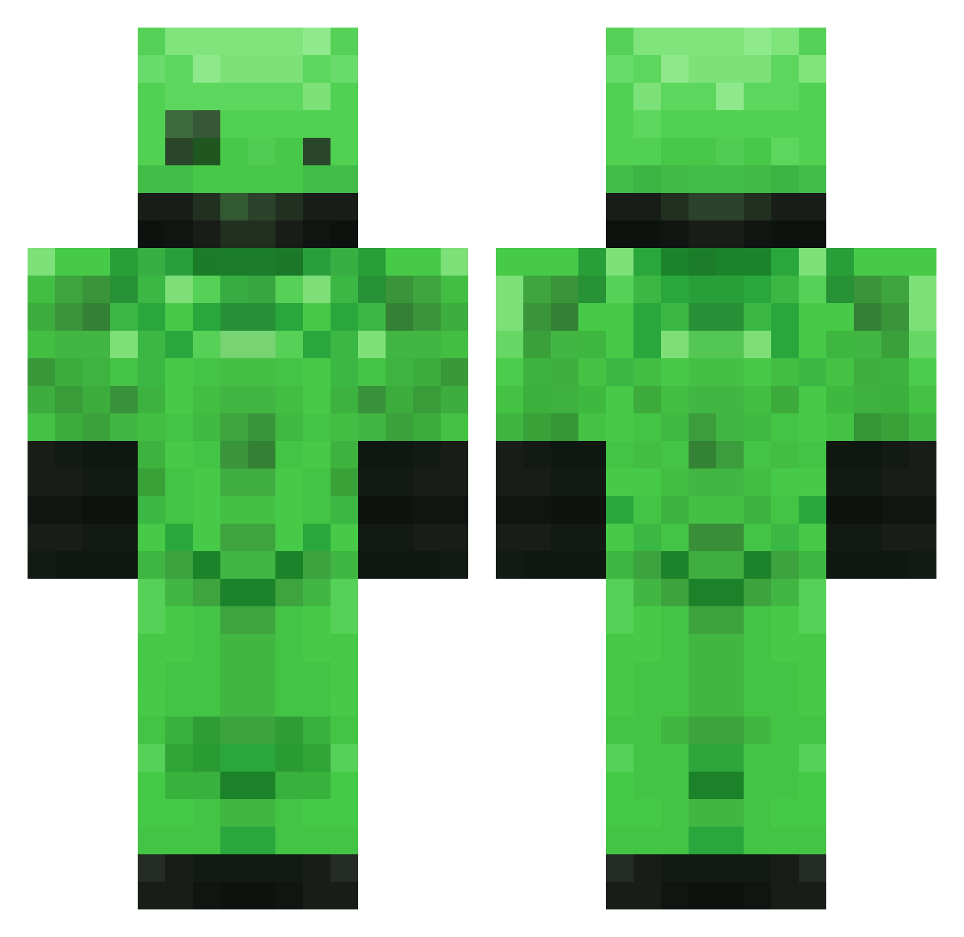 Deadlykin Minecraft skin, front and back view