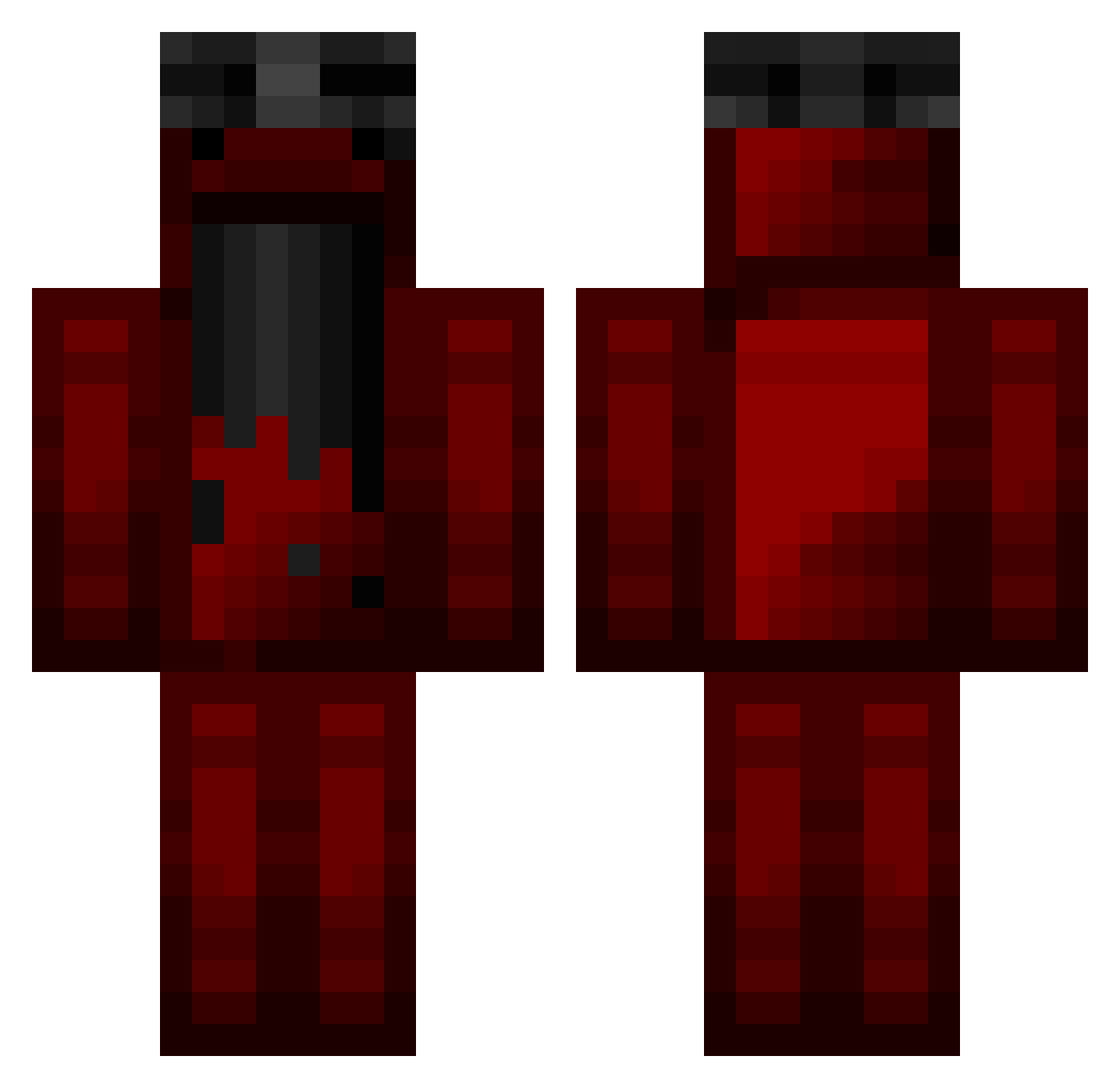 Choss01 Minecraft skin, front and back view