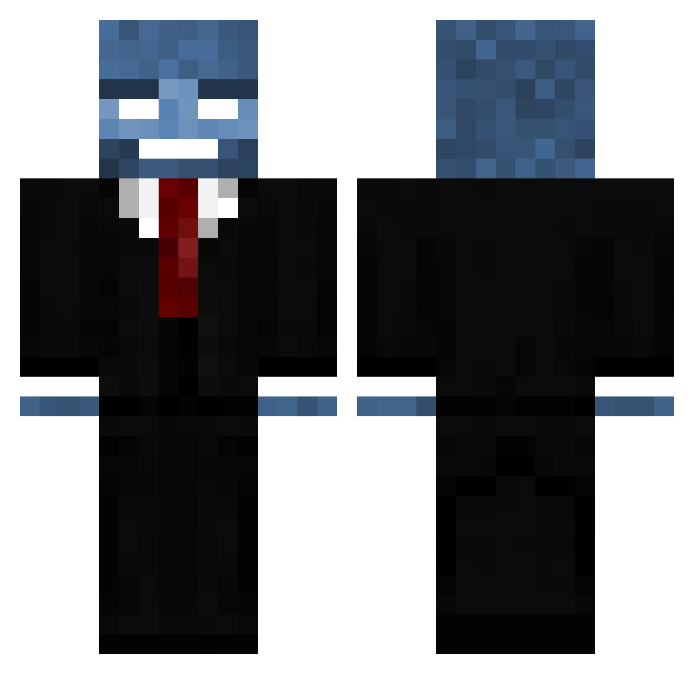 Zyphlin Minecraft skin, front and back view
