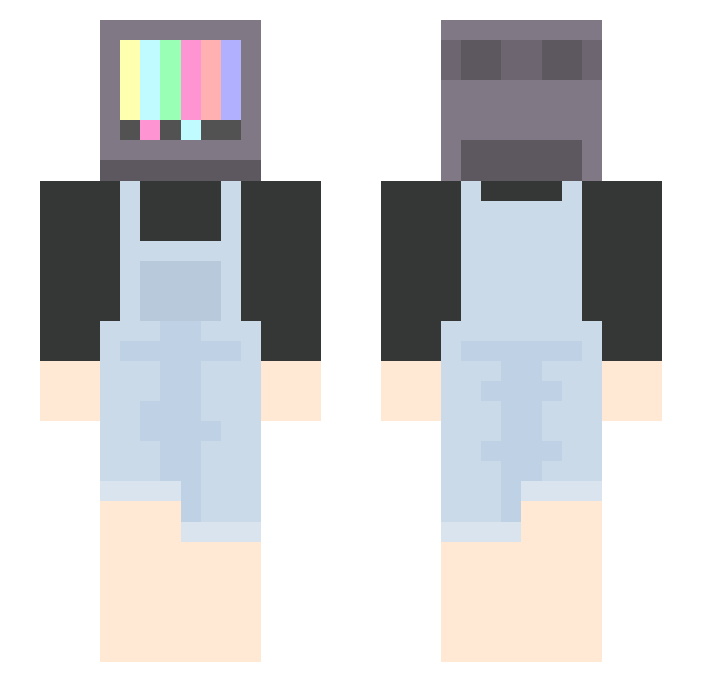 SleepyMcGinnis Minecraft skin, front and back view