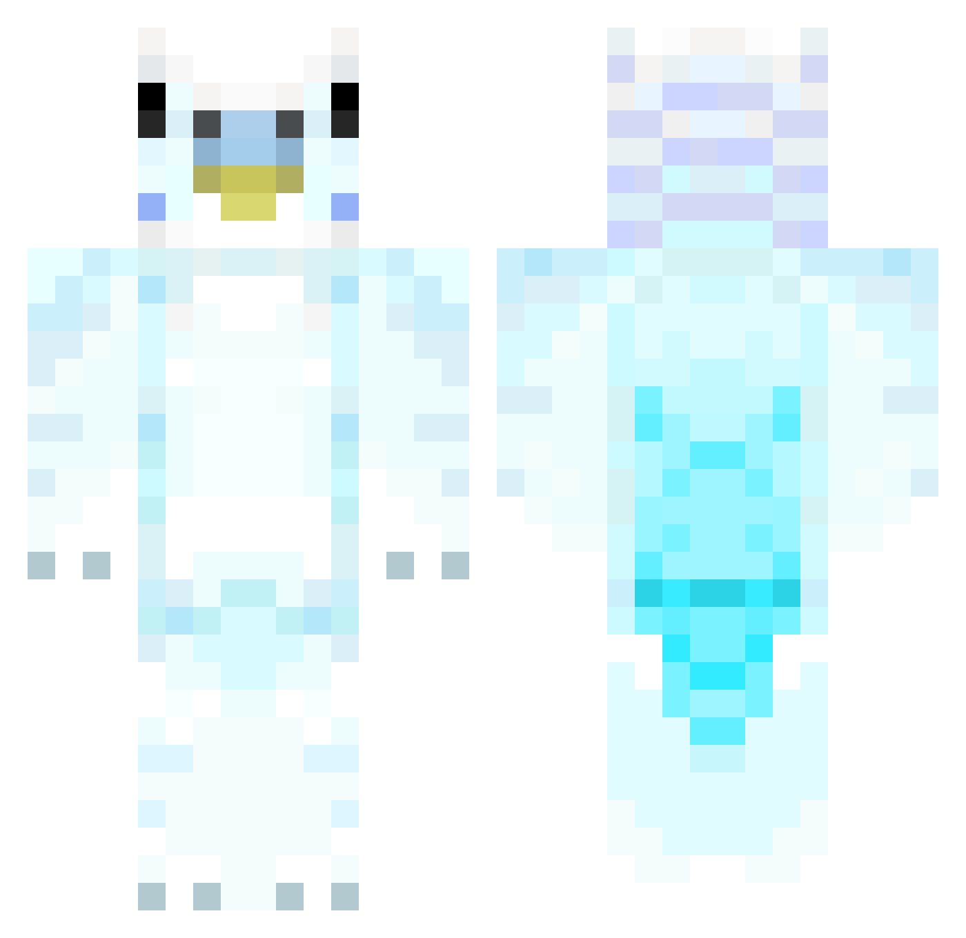 Ice_Q_dream0snow Minecraft skin, front and back view