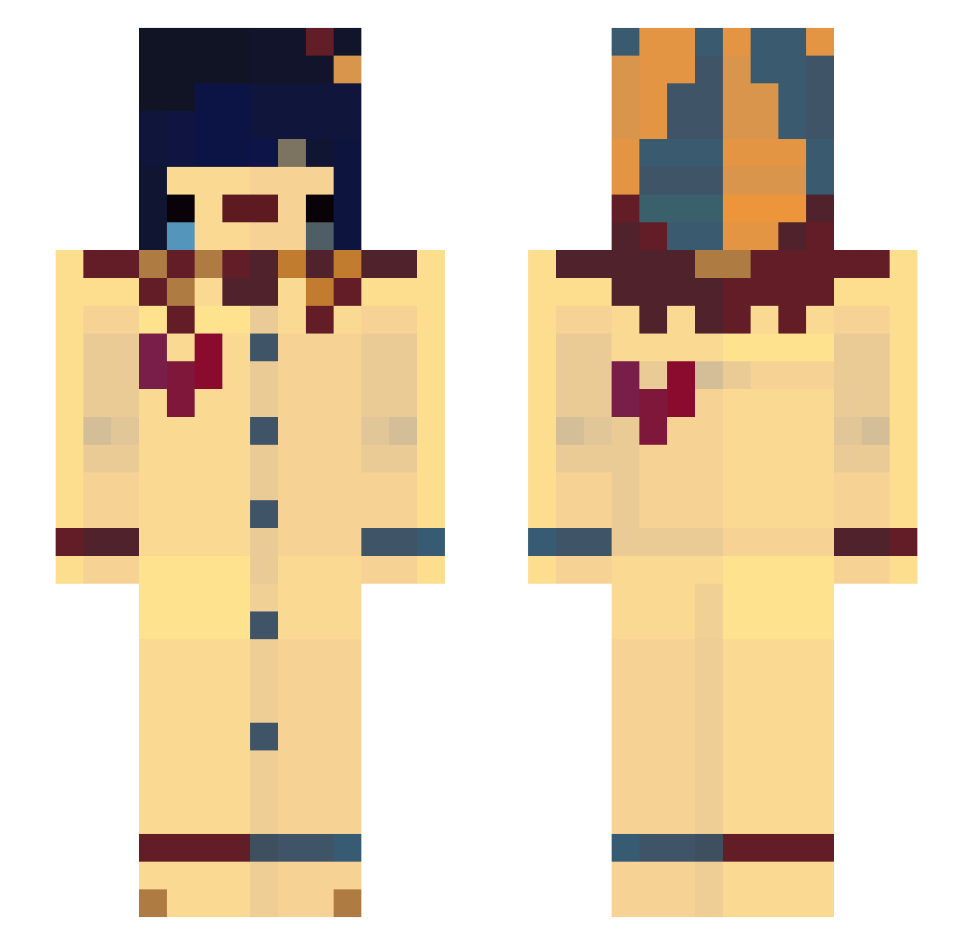 mimitimes Minecraft skin, front and back view