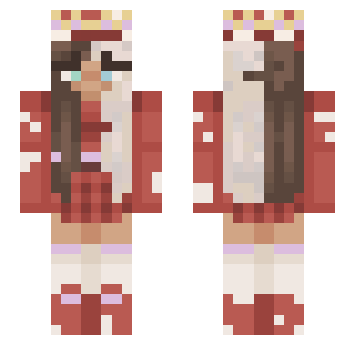 Budah_Grace Minecraft skin, front and back view