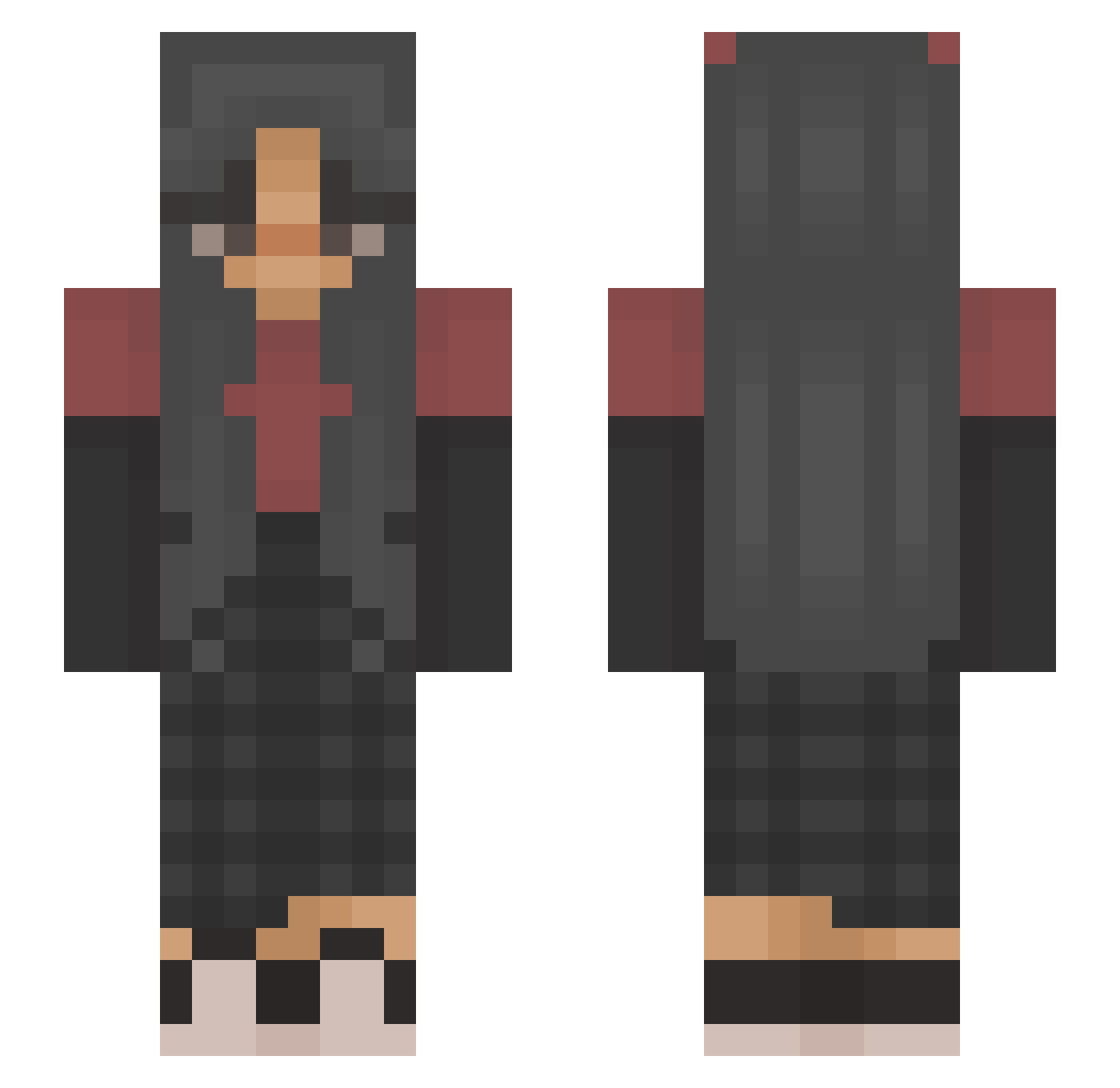 PrabsterLobster1 Minecraft skin, front and back view