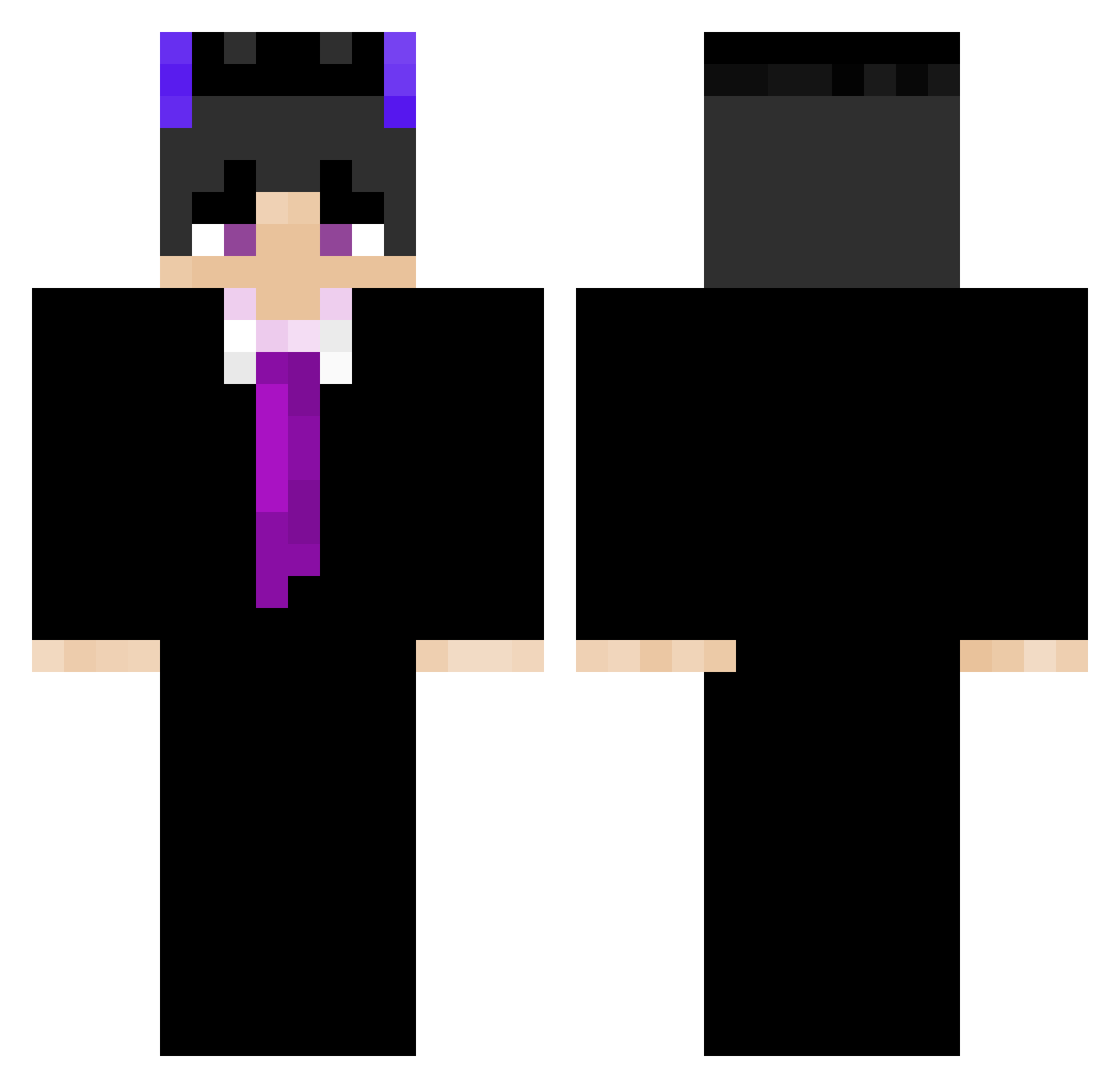 TraslaXD Minecraft skin, front and back view