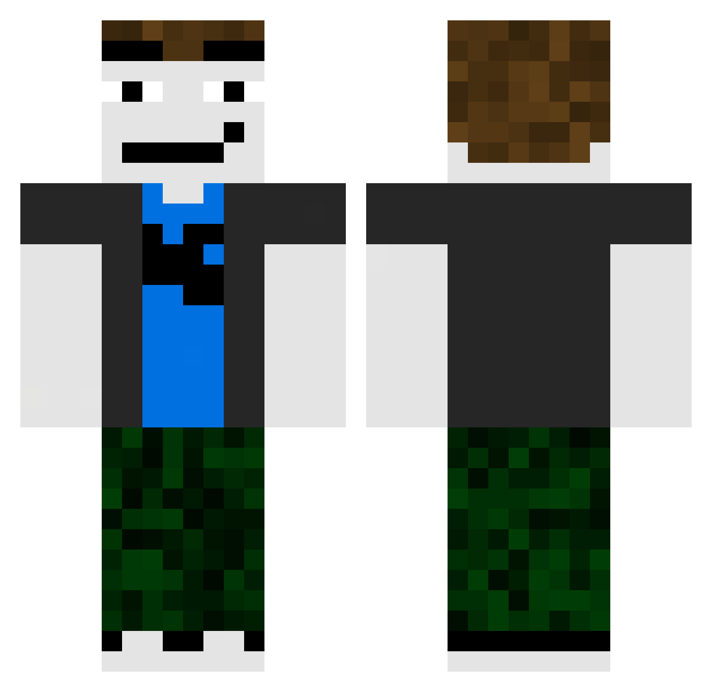 Roc6dude Minecraft skin, front and back view