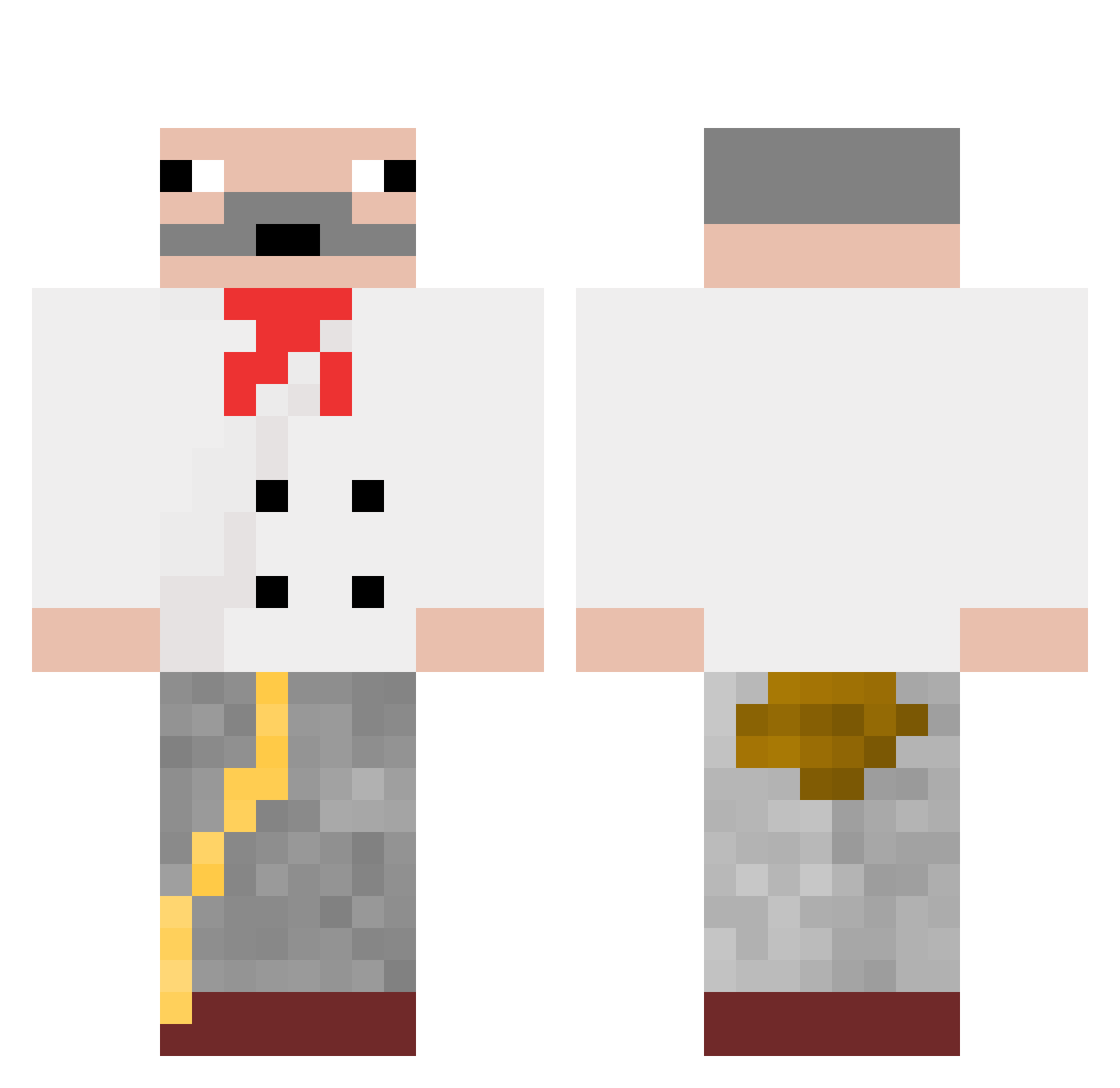 FencerOzzy Minecraft skin, front and back view