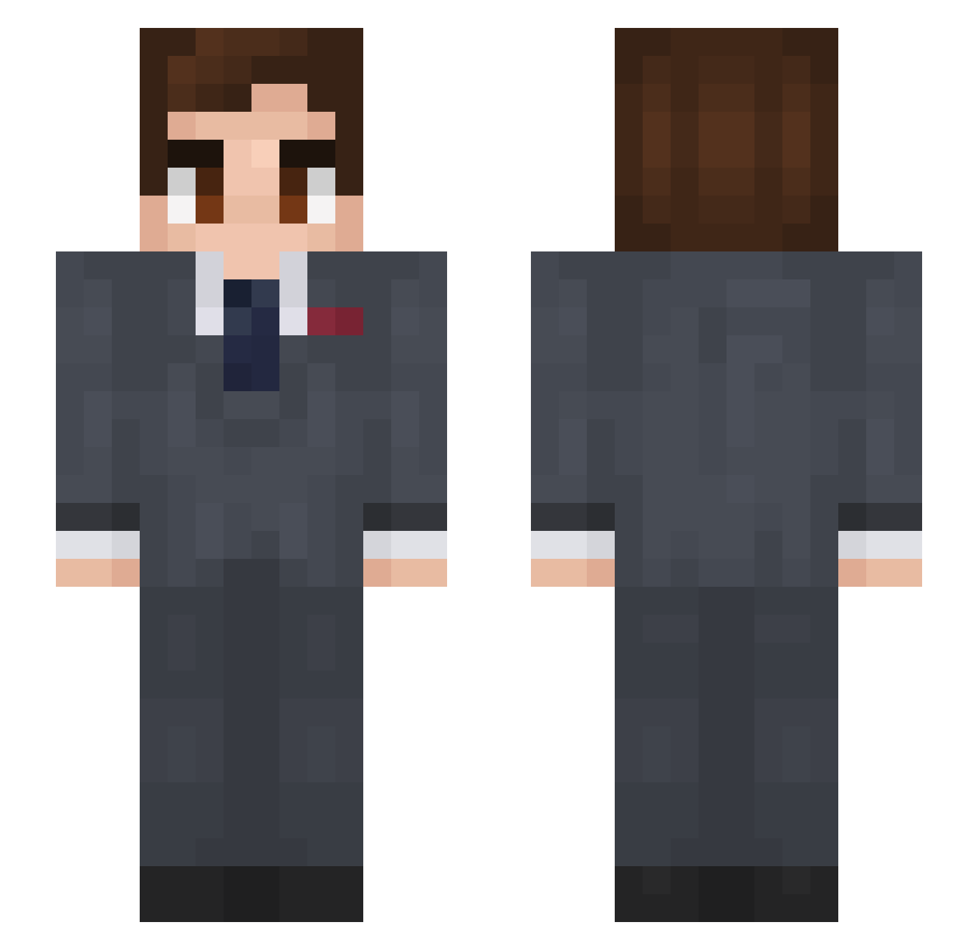 AlexNeptunes Minecraft skin, front and back view
