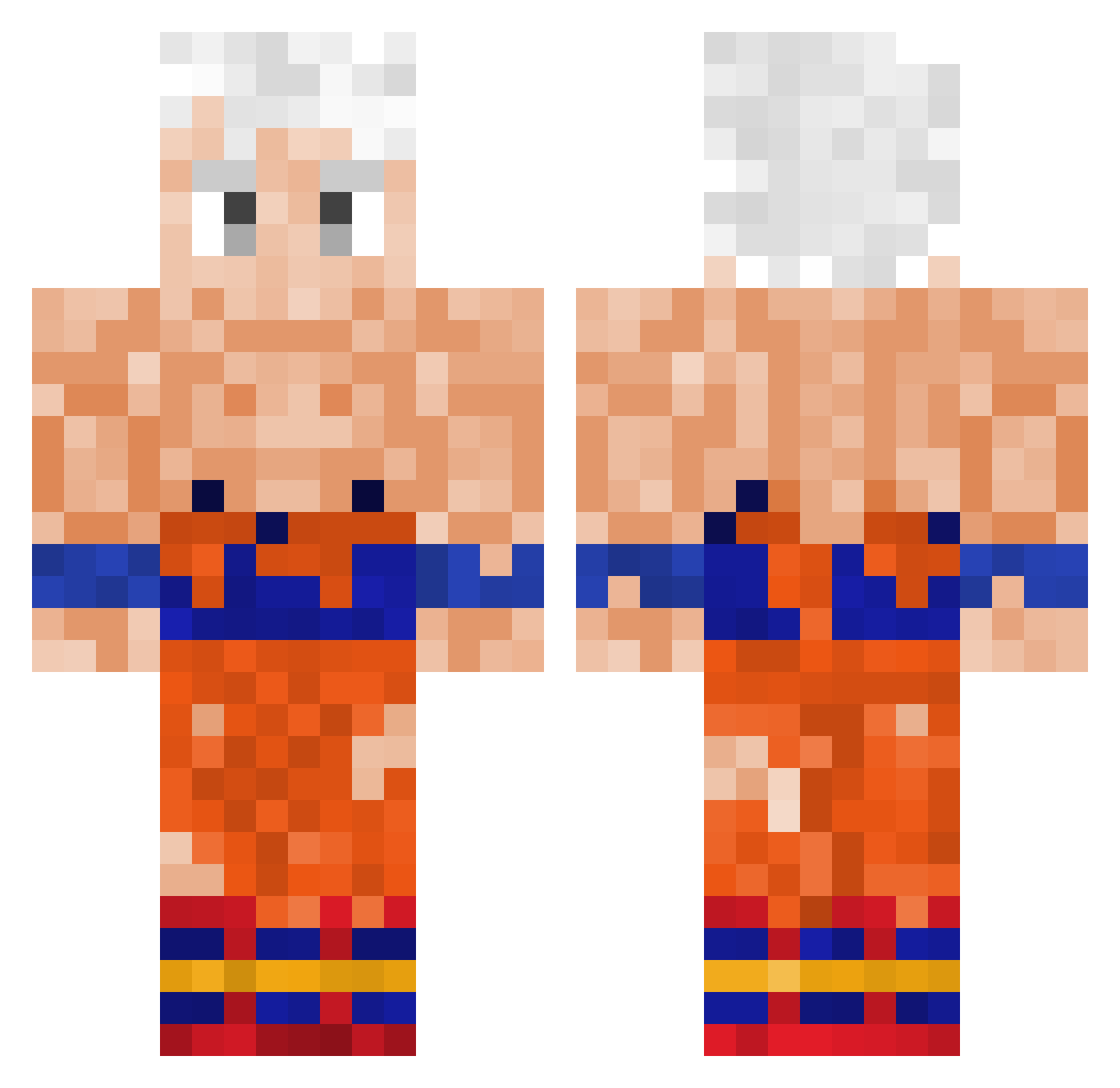 Sigmalox Minecraft skin, front and back view