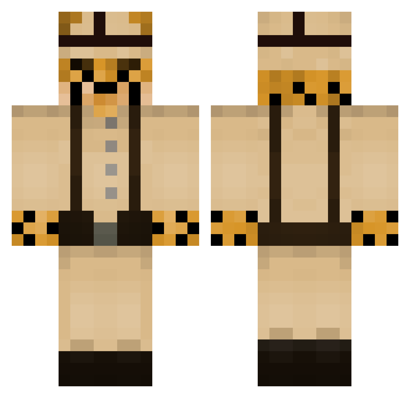 safaricat Minecraft skin, front and back view