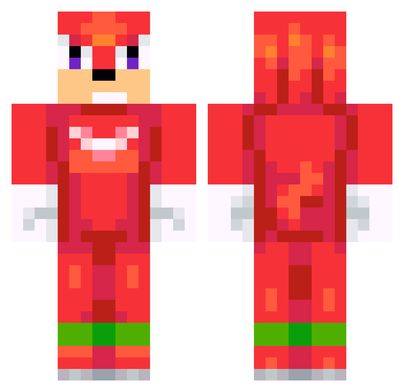 22luvmecom Minecraft skin, front and back view